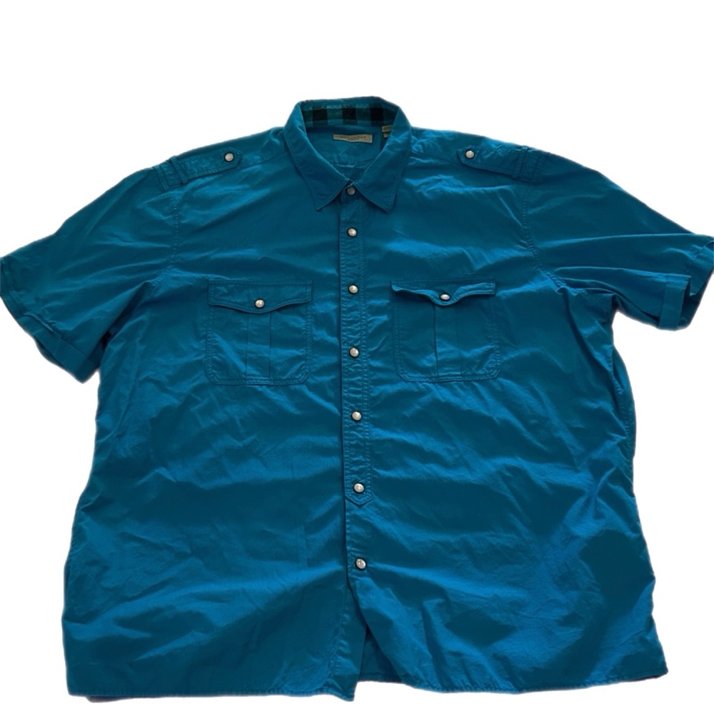 Men's Burberry Blue Short Sleeve Shirt - Picture 2 of 4